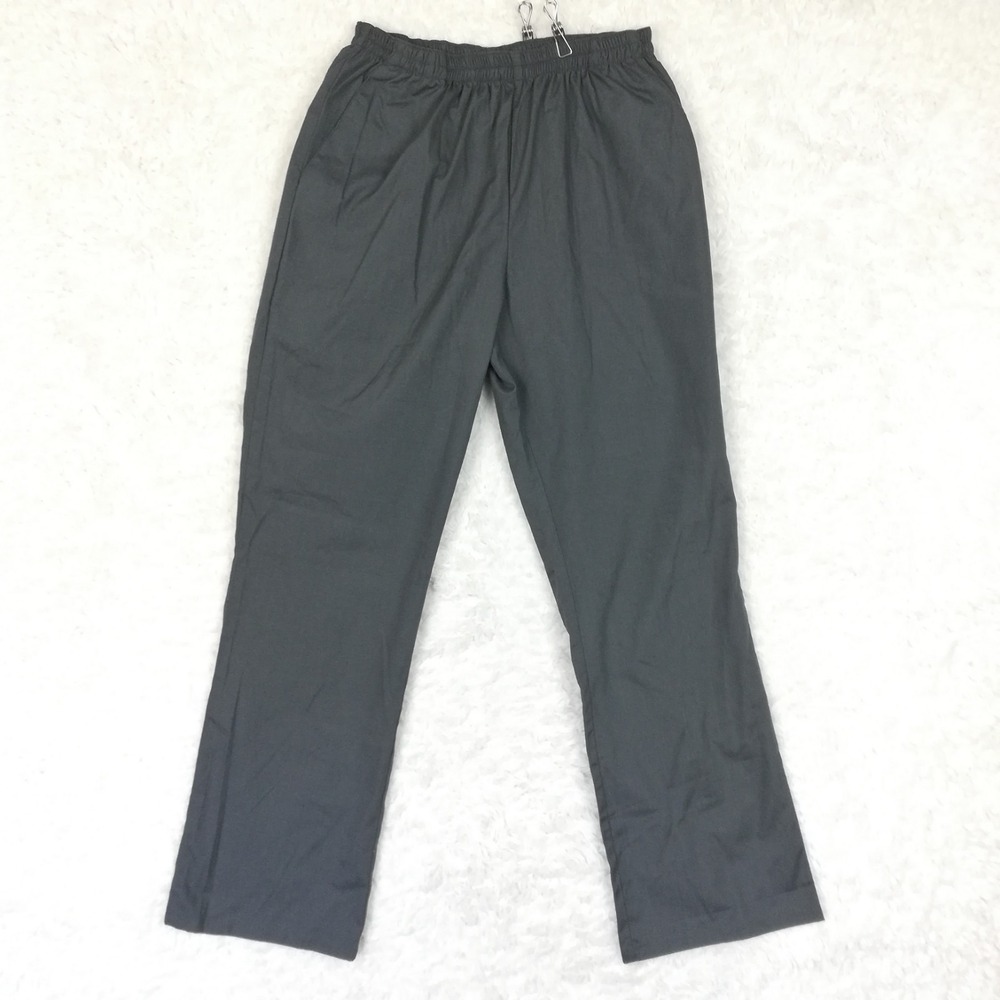 All Heart Work Pants Scrubs Pewter Gray Straight Leg High Rise Pull On S M L